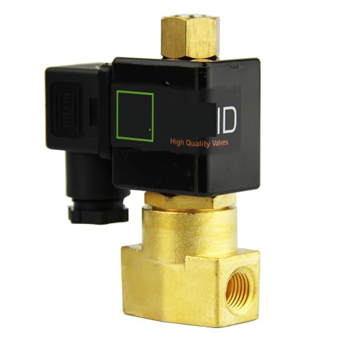 Elektrisches Magnetventil, 6,35 mm (1/4 Zoll), Messing, 12 V Gleichstrom, NPT-NBR-Dichtung, normalerweise offen (Luft, nicht zu transportierendes Wasser) von HHB18I