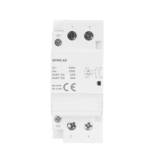 HHB8WL 2P 63A DC Schütz DC 24V Spule 2P 220V 2NO 2NC 1NO1NC Automatischer Haushaltsschütz DIN-Schiene Typ (2P 63A 1NO1NC DC24V) von HHB8WL