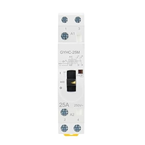 HHB8WL Manual Contactor 2P 16A 20A 25A 2NO or 2NC 220V Manual Control Home Use AC Contactor Din Rail Type(2P 20A 2NC 220V) von HHB8WL