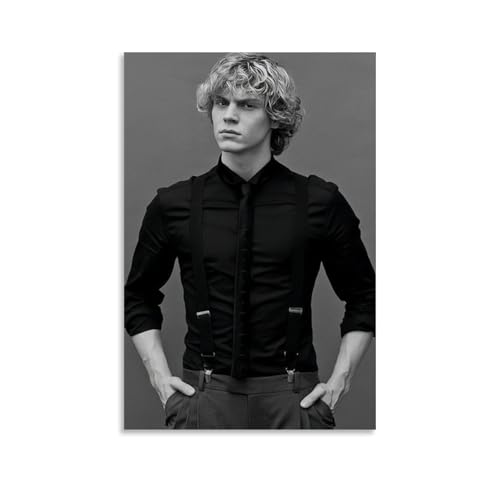 HHBOK Evan PetersWandkunst-Poster, wasserdicht, für Wohnzimmer, Schlafzimmer, Büro, moderner Leinwanddruck, Heimdekoration, Geschenk, Kreativität, Evan Peters60 x 90 cm von HHBOK