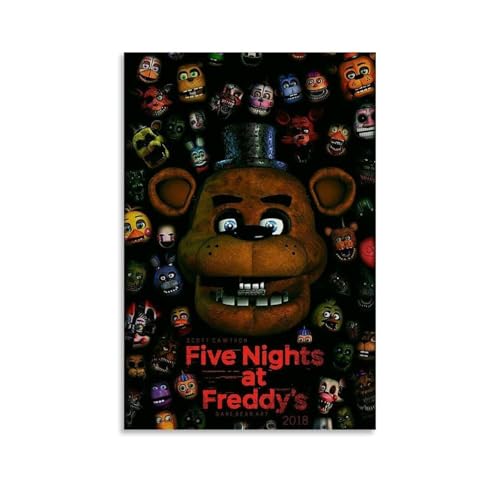 HHBOK FNaF Weltwandkunst-Poster, wasserdicht, für Wohnzimmer, Schlafzimmer, Büro, moderner Leinwanddruck, Heimdekoration, Geschenk, Kreativität, FNaF-Welt, 50 x 75 cm von HHBOK