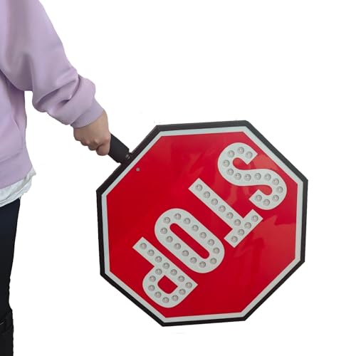 HHCCTEO 18-Zoll-LED-Stoppschild mit automatischem Sensor, wiederaufladbar, gut sichtbare Verkehrskontrolle, doppelseitiges Design, ideal für die Verkehrssicherheit HHCCTEO 18-Zoll-LED-Stoppschild mit automatischem Sensor, wiederaufladbar, gut sichtbare Verkehrskontrolle, doppelseitiges Design, ideal für die Verkehrssicherheit von HHCCTEO