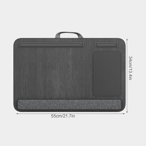 HHCTEBEC Laptop-Schreibtisch fürs Homeoffice, Lapdesk mit Mauspad, Tragbare Reise-Workstation mit Tablet-Telefonsteckplatz für Bett/Couch/Auto/Lesen/Schreiben,C von HHCTEBEC