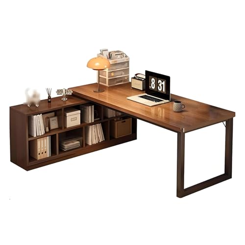 HHCTEBEC Moderner Computer-Pc-Schreibtisch mit Stauraum Eck-Computertisch L-FöRmiger Schreibtisch, Laptop-Schreibtisch, Home-Office-Schreibtisch FüR Schlafzimmer Und Kleine RäUme,120 * 120cm von HHCTEBEC