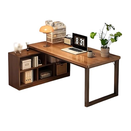 HHCTEBEC Moderner Computer-Pc-Schreibtisch mit Stauraum Eck-Computertisch L-FöRmiger Schreibtisch, Laptop-Schreibtisch, Home-Office-Schreibtisch FüR Schlafzimmer Und Kleine RäUme,120 * 80cm von HHCTEBEC