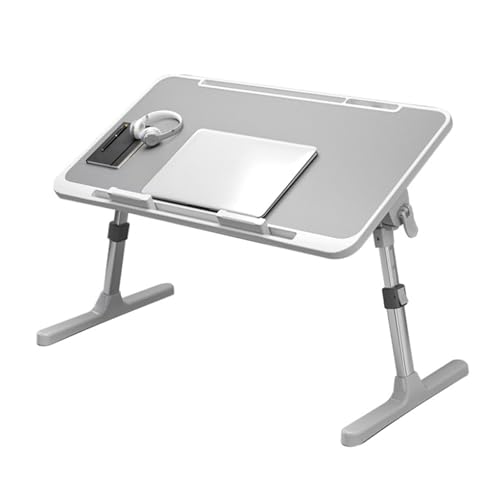 HHCTEBEC SchoßSchreibtisch FüRs Bett, Klappbarer LaptopstäNder für Den Betttisch, Verstellbarer Tragbarer Laptop-Betttablett-Schreibtisch Arbeiten, Schreiben Auf Dem Sofa,A von HHCTEBEC
