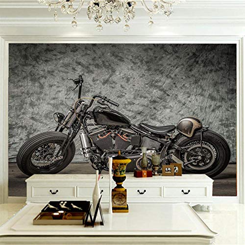Fototapete Retro schönes Motorrad 3D WanddurchbruchWandbild Motivtapeten Vlies-Tapeten Tier Mauer 200x140cm von HHCUIJ