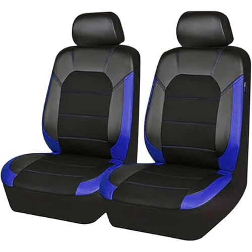 HHCVLUZI 2 Stück Universal Autositzbezüge Für Nissan Tiida (C11) Hatchback 2005-2010, Auto Leder Vordersitze Sitzbezug Protectors Wasserdicht Kratzfest Sitzbezug Zubehör,Blue von HHCVLUZI