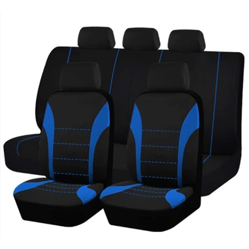 HHCVLUZI Autositzbezüge Set Für BMW X4/X4M|X4 xDrive M40i M40d X4M Competition, 5 Sitzer Allwetter Vorder Und Rücksitze Autositz Schonbezug Atmungsaktiv Auto-Innenraum Zubehör,Blue von HHCVLUZI