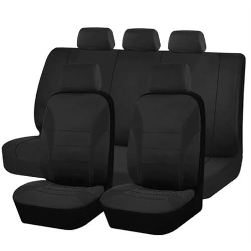 HHCVLUZI Autositzbezüge Set Für Fiesta Fließheck 2008-2017, 5 Sitzer Allwetter Vorder Und Rücksitze Autositz Schonbezug Atmungsaktiv Auto-Innenraum Zubehör,Black von HHCVLUZI