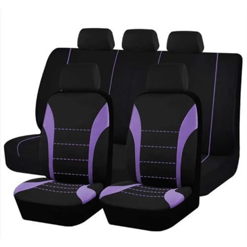 HHCVLUZI Autositzbezüge Set Für VW ID.4 Pure/Pro/GTX 2020, 5 Sitzer Allwetter Vorder Und Rücksitze Autositz Schonbezug Atmungsaktiv Auto-Innenraum Zubehör,Purple von HHCVLUZI