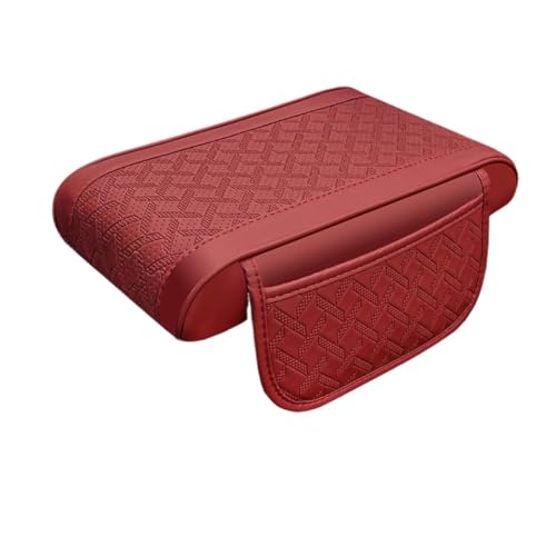 HHCVN Auto Armlehne Abdeckung Für BMW i3 120 Ah/i3s 120 Ah, PU Leder Seasons Universal Mittelarmlehne Schutz Auto Innenraum Zubehör,Red von HHCVN
