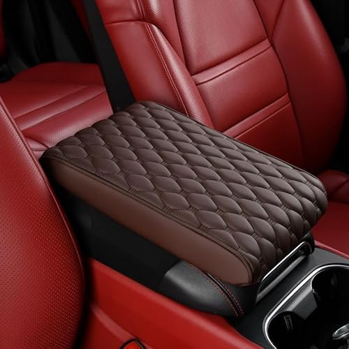 HHCVN Auto Armlehne Abdeckung Für Smart EQ ForTwo, PU Leder Seasons Universal Mittelarmlehne Schutz Auto Innenraum Zubehör,Brown von HHCVN
