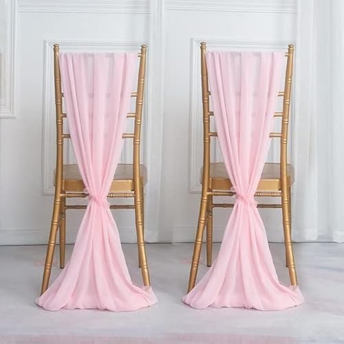 HHDHHD Chiffon-Stuhlschärpen (10er-Pack), verstellbare Schleifenbänder for die Dekoration von Hochzeiten/Banketten/Country-Partys (Sitzlehnenbezüge und Tischläufer)(Roze,50X300CM) von HHDHHD