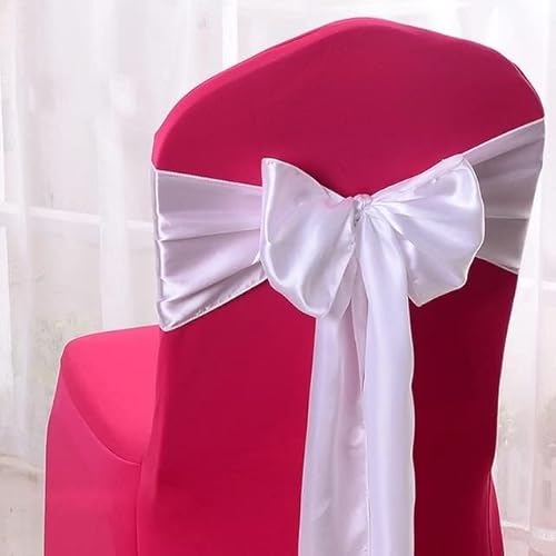 HHDHHD Satin-Stuhlschärpen (10/50er-Packung), verstellbare Schleifen aus Band for Hochzeits-/Geburtstags-/Bankett-Dekoration (Sicherheitsgurte und Hotelparty-Verwendung)(Wit,10pcs) von HHDHHD