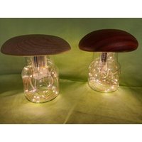 Leuchtpilz Mit Led Beleuchtung Holz Deko, Pilzdeko, Dekotrends Herbstdeko Gutelaune Deko Gemütlichkeitsfaktor von HHDesignHennersdorf