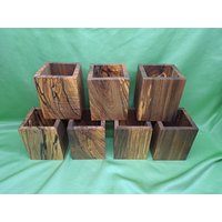 Stiftebecher Stiftebox Aus Angesticktem Pfälzer Nussbaum Stiftehalter von HHDesignHennersdorf