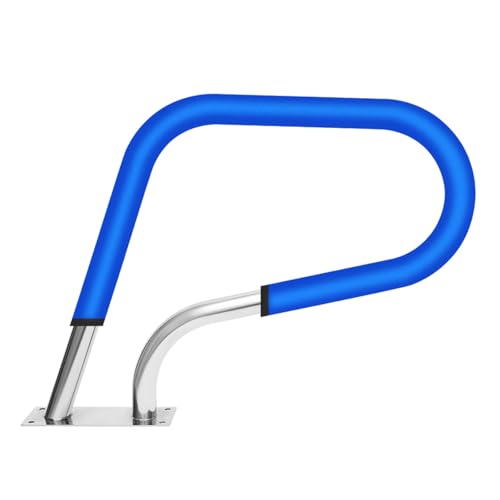 Pool Rail Pool Geländer 304 Edelstahl Silber Rustproof Pool Handlauf Humanized Schwimmbad Handlauf mit Blauen Griff Abdeckung 264.55 LBS Tragfähigkeit von HHEMSTD