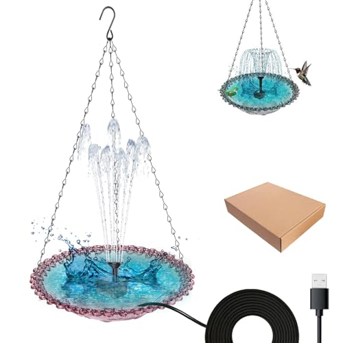 HHFDDP Hängendes Vogelbad – Wasserfall-Vogelbad für Garten, Terrasse oder Balkon | Zieht Kolibris an | Wasserdicht | 4 Farben HHFDDP Hängendes Vogelbad – Wasserfall-Vogelbad für Garten, Terrasse oder Balkon | Zieht Kolibris an | Wasserdicht | 4 Farben von HHFDDP