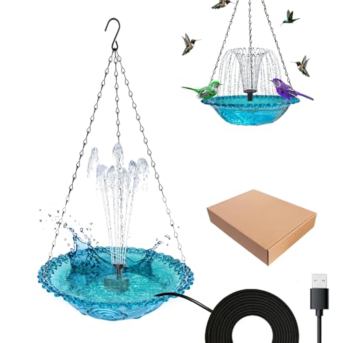 HHFDDP Hängendes Vogelbad – Wasserfall-Vogelbad für Garten, Terrasse oder Balkon | Zieht Kolibris an | Wasserdicht | 4 Farben HHFDDP Hängendes Vogelbad – Wasserfall-Vogelbad für Garten, Terrasse oder Balkon | Zieht Kolibris an | Wasserdicht | 4 Farben von HHFDDP