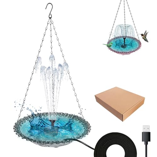 HHFDDP Hängendes Vogelbad – Wasserfall-Vogelbad für Garten, Terrasse oder Balkon | Zieht Kolibris an | Wasserdicht | 4 Farben HHFDDP Hängendes Vogelbad – Wasserfall-Vogelbad für Garten, Terrasse oder Balkon | Zieht Kolibris an | Wasserdicht | 4 Farben von HHFDDP