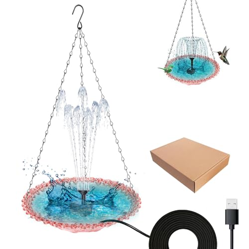 HHFDDP Hängendes Vogelbad – Wasserfall-Vogelbad für Garten, Terrasse oder Balkon | Zieht Kolibris an | Wasserdicht | 4 Farben HHFDDP Hängendes Vogelbad – Wasserfall-Vogelbad für Garten, Terrasse oder Balkon | Zieht Kolibris an | Wasserdicht | 4 Farben von HHFDDP