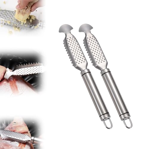 Professioneller 2-in-1-Fischschupper aus Edelstahl – Ingwer-/Knoblauchschaber und Reibe – Mehrzweck-Küchen-/Angelwerkzeug Professioneller 2-in-1-Fischschupper aus Edelstahl – Ingwer-/Knoblauchschaber und Reibe – Mehrzweck-Küchen-/Angelwerkzeug von HHFDDP