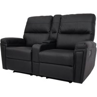 2er Kinosessel HHG 371, Relaxsessel Fernsehsessel Sofa, Nosagfederung Getränkehalter Fach Kunstleder schwarz von HHG