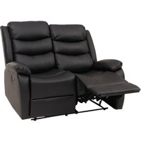 2er Kinosessel HHG 422, Relaxsessel Fernsehsessel mit Armlehne, Liegefunktion Kunstleder schwarz von HHG