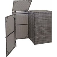 HHG - 2er-Mülltonnenverkleidung 257, Mülltonnenbox Mülltonnenabdeckung, Poly-Rattan 2x120l grau HHG - 2er-Mülltonnenverkleidung 257, Mülltonnenbox Mülltonnenabdeckung, Poly-Rattan 2x120l grau von HHG