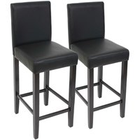 2er-Set Barhocker Cesena Kunstleder schwarz, dunkle Füße von HHG