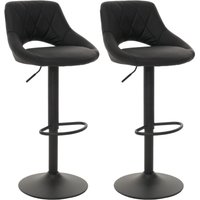 2er-Set Barhocker HHG 920, Barstuhl Tresenhocker, Fußablage drehbar, Kunstleder Metall schwarz 2er-Set Barhocker HHG 920, Barstuhl Tresenhocker, Fußablage drehbar, Kunstleder Metall schwarz von HHG