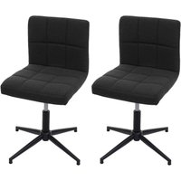 2er-Set Esszimmerstuhl Cadiz ii, Küchenstuhl, höhenverstellbar Drehmechanismus Stoff/Textil dunkelgrau, Fuß schwarz von HHG