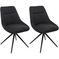 2er-Set Esszimmerstuhl HHG 066, Küchenstuhl Lehnstuhl Stuhl, drehbar Auto-Position Metall Stoff/Textil anthrazit 2er-Set Esszimmerstuhl HHG 066, Küchenstuhl Lehnstuhl Stuhl, drehbar Auto-Position Metall Stoff/Textil anthrazit von HHG