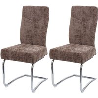 2er-Set Esszimmerstuhl HHG 125, Küchenstuhl Freischwinger Stuhl Lehnstuhl, Metall Stoff/Textil Chenille braun 2er-Set Esszimmerstuhl HHG 125, Küchenstuhl Freischwinger Stuhl Lehnstuhl, Metall Stoff/Textil Chenille braun von HHG