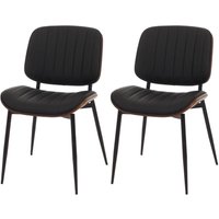 2er-Set Esszimmerstuhl HHG 182, Küchenstuhl Stuhl, Bugholz Kunstleder Öko-Tex mvg Walnuss-Optik, schwarz 2er-Set Esszimmerstuhl HHG 182, Küchenstuhl Stuhl, Bugholz Kunstleder Öko-Tex mvg Walnuss-Optik, schwarz von HHG