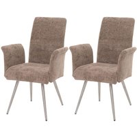 2er-Set Esszimmerstuhl HHG 219, Küchenstuhl Stuhl mit Armlehne, Edelstahl gebürstet Stoff/Textil Chenille Öko-Tex braun 2er-Set Esszimmerstuhl HHG 219, Küchenstuhl Stuhl mit Armlehne, Edelstahl gebürstet Stoff/Textil Chenille Öko-Tex braun von HHG