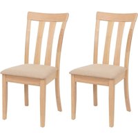 2er-Set Esszimmerstuhl HHG-451, Küchenstuhl Stuhl, Stoff/Textil Massiv-Holz naturfarbenes Gestell, beige 2er-Set Esszimmerstuhl HHG-451, Küchenstuhl Stuhl, Stoff/Textil Massiv-Holz naturfarbenes Gestell, beige von HHG