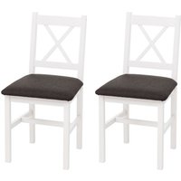 2er-Set Esszimmerstuhl HHG-601, Lehnstuhl Küchenstuhl Stuhl, Massiv-Holz Stoff Landhaus weiß, Polster schwarz 2er-Set Esszimmerstuhl HHG-601, Lehnstuhl Küchenstuhl Stuhl, Massiv-Holz Stoff Landhaus weiß, Polster schwarz von HHG