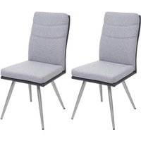 2er-Set Esszimmerstuhl HHG 705, Küchenstuhl Stuhl, Textil/Kunstleder Edelstahl gebürstet grau 2er-Set Esszimmerstuhl HHG 705, Küchenstuhl Stuhl, Textil/Kunstleder Edelstahl gebürstet grau von HHG