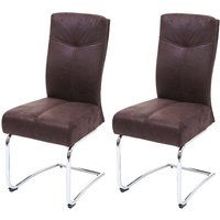 2er-Set Esszimmerstuhl HHG-710, Küchenstuhl Freischwinger Stuhl, Textil Wildleder-Optik braun 2er-Set Esszimmerstuhl HHG-710, Küchenstuhl Freischwinger Stuhl, Textil Wildleder-Optik braun von HHG