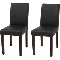 2er-Set Esszimmerstuhl HHG-716d, Küchenstuhl Polsterstuhl Lehnstuhl, Kunstleder schwarz von HHG