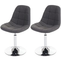 2er-Set Esszimmerstuhl HHG-837, Dehstuhl Stuhl, Chrom Textil hellgrau von HHG