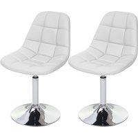 2er-Set Esszimmerstuhl HHG 837, Stuhl Drehstuhl, Chrom Kunstleder weiß 2er-Set Esszimmerstuhl HHG 837, Stuhl Drehstuhl, Chrom Kunstleder weiß von HHG