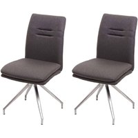2er-Set Esszimmerstuhl HHG 922, Küchenstuhl Lehnstuhl Stuhl, Stoff/Textil Edelstahl gebürstet grau-braun 2er-Set Esszimmerstuhl HHG 922, Küchenstuhl Lehnstuhl Stuhl, Stoff/Textil Edelstahl gebürstet grau-braun von HHG