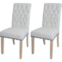 2er-Set Esszimmerstuhl HHG C-O66, Küchenstuhl Polsterstuhl, Chesterfield Nieten Stoff/Textil weiß 2er-Set Esszimmerstuhl HHG C-O66, Küchenstuhl Polsterstuhl, Chesterfield Nieten Stoff/Textil weiß von HHG