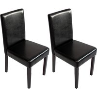 2er-Set Esszimmerstuhl Küchenstuhl Stuhl Littau schwarz, dunkle Beine - black von HHG