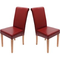 2er-Set Esszimmerstuhl Lecce ii, Leder rot, helle Beine 2er-Set Esszimmerstuhl Lecce ii, Leder rot, helle Beine von HHG