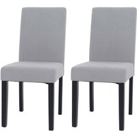 2er-Set Esszimmerstuhl Littau, Stuhl Küchenstuhl Hochlehner, Stoff/Textil Cord Holz hellgrau, dunkle Beine 2er-Set Esszimmerstuhl Littau, Stuhl Küchenstuhl Hochlehner, Stoff/Textil Cord Holz hellgrau, dunkle Beine von HHG