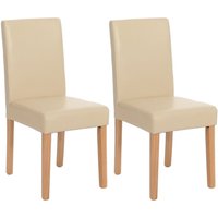 2er-Set Esszimmerstuhl Stuhl Küchenstuhl Littau Leder, creme, helle Beine 2er-Set Esszimmerstuhl Stuhl Küchenstuhl Littau Leder, creme, helle Beine von HHG